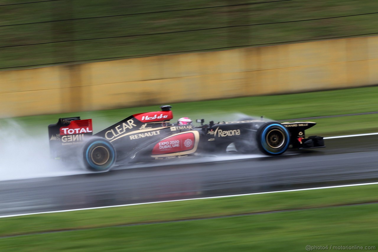 GP BRASILE, 23.11.2013- Prove Libere 3, Heikki Kovalainen (FIN) Lotus F1 Team E21  
