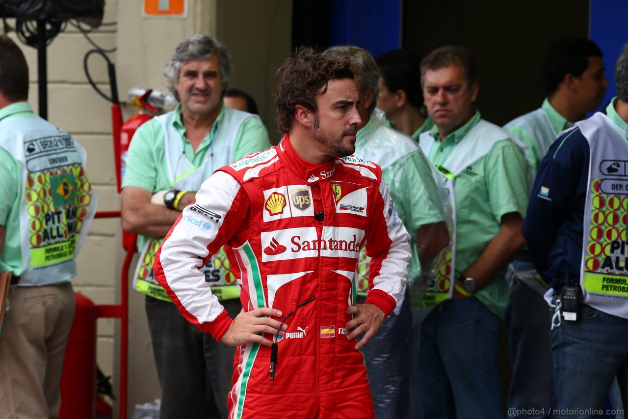 GP BRASILE, 23.11.2013- Qualifiche, Fernando Alonso (ESP) Ferrari F138 