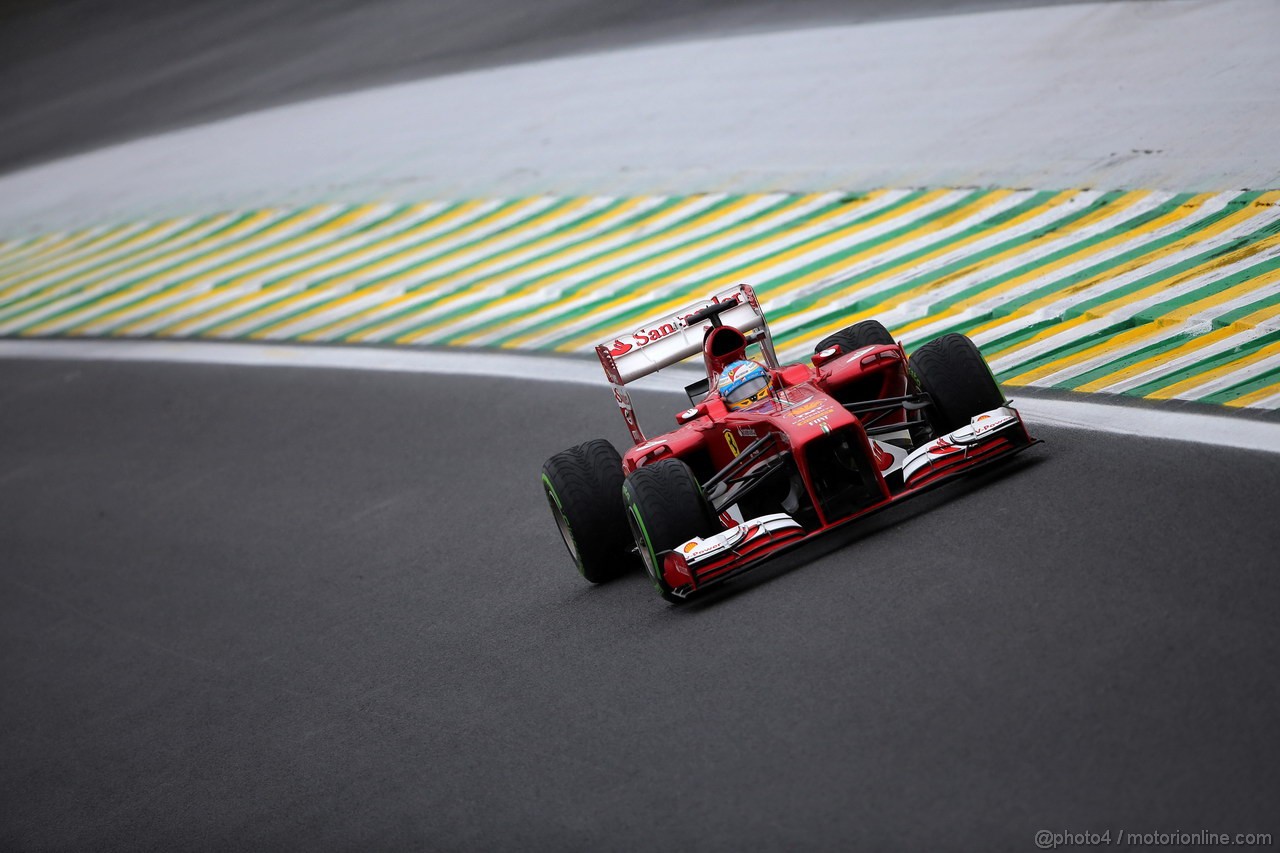 GP BRASILE, 23.11.2013- Qualifiche, Fernando Alonso (ESP) Ferrari F138 