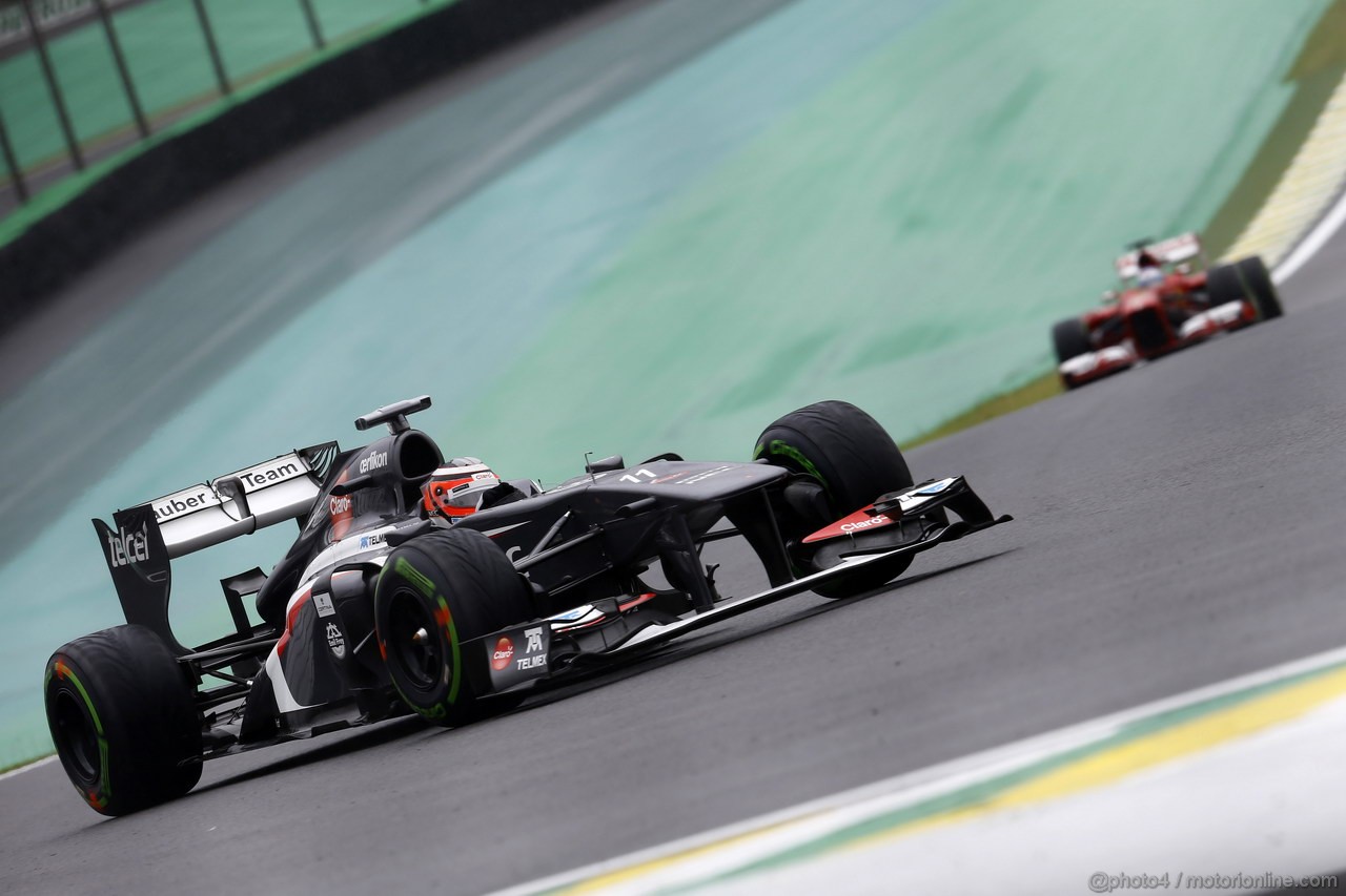 GP BRASILE, 23.11.2013- Qualifiche, Nico Hulkenberg (GER) Sauber F1 Team C32 