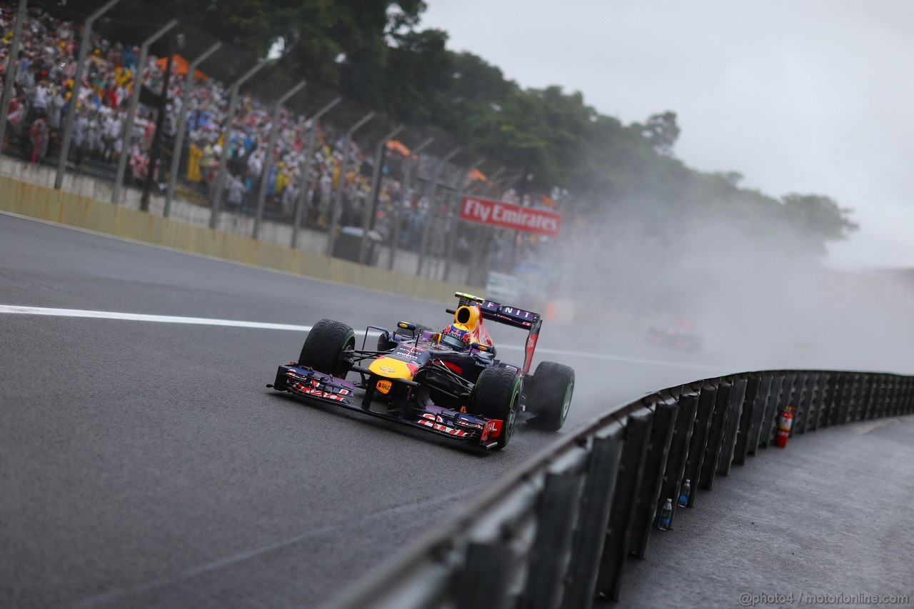 GP BRASILE, 23.11.2013- Qualifiche, Mark Webber (AUS) Red Bull Racing RB9 
