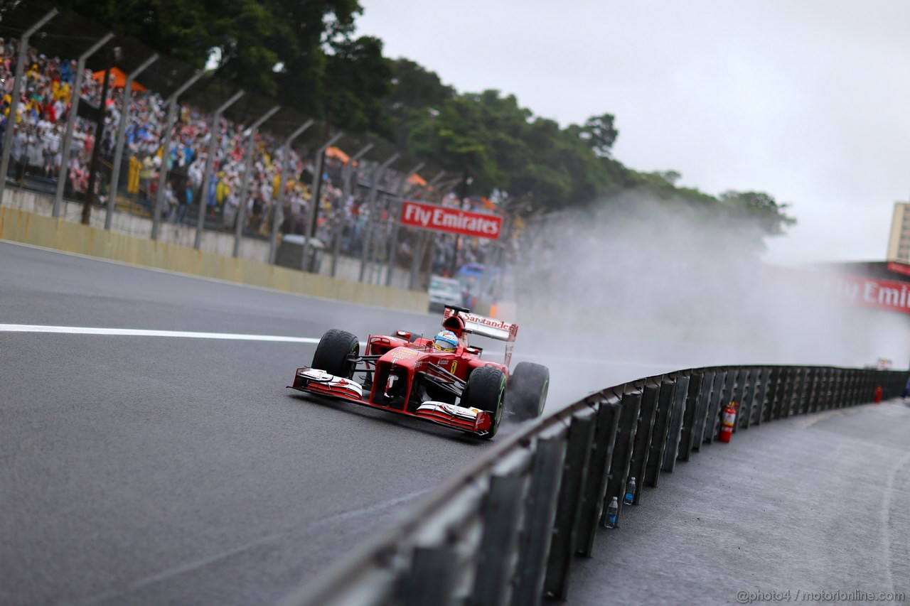 GP BRASILE, 23.11.2013- Qualifiche, Fernando Alonso (ESP) Ferrari F138 