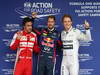 GP BRASILE, 23.11.2013- Qualifiche, terzo Fernando Alonso (ESP) Ferrari F138, Sebastian Vettel (GER) Red Bull Racing RB9 pole position e secondo Nico Rosberg (GER) Mercedes AMG F1 W04