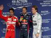 GP BRASILE, 23.11.2013- Qualifiche, terzo Fernando Alonso (ESP) Ferrari F138, Sebastian Vettel (GER) Red Bull Racing RB9 pole position e secondo Nico Rosberg (GER) Mercedes AMG F1 W04 