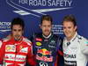 GP BRASILE, 23.11.2013- Qualifiche, terzo Fernando Alonso (ESP) Ferrari F138, Sebastian Vettel (GER) Red Bull Racing RB9 pole position e secondo Nico Rosberg (GER) Mercedes AMG F1 W04