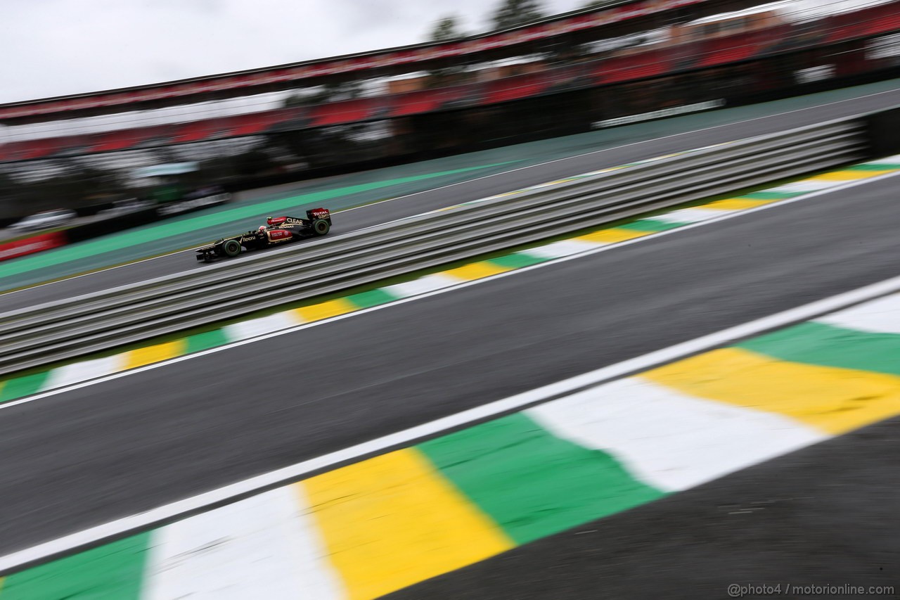 GP BRASILE, 22.11.2013- Prove Libere 1, Romain Grosjean (FRA) Lotus F1 Team E21 