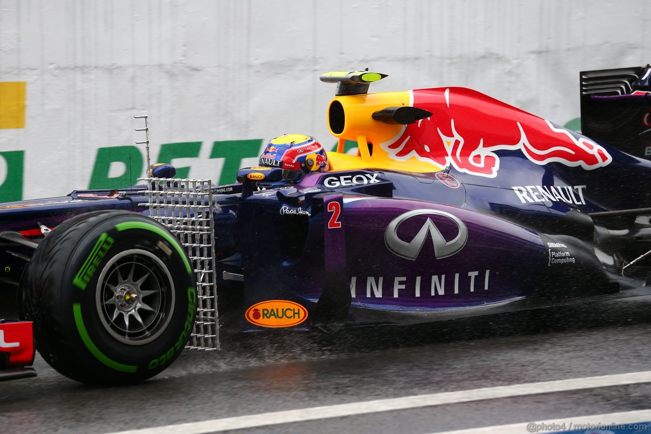 GP BRASILE, 22.11.2013- Prove Libere 1, Mark Webber (AUS) Red Bull Racing RB9 