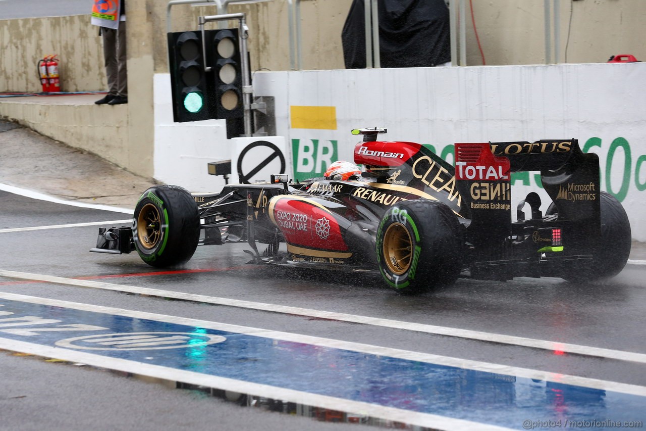 GP BRASILE, 22.11.2013- Prove Libere 1, Romain Grosjean (FRA) Lotus F1 Team E21 