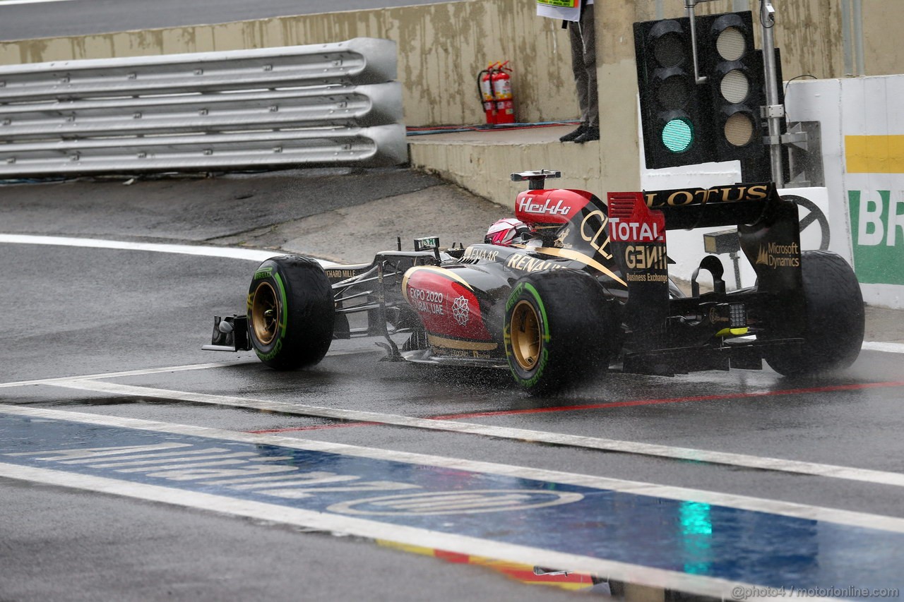 GP BRASILE, 22.11.2013- Prove Libere 1, Heikki Kovalainen (FIN) Lotus F1 Team E21  