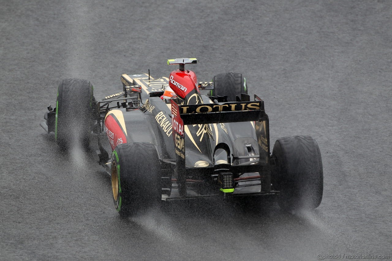 GP BRASILE, 22.11.2013- Prove Libere 1, Romain Grosjean (FRA) Lotus F1 Team E21 