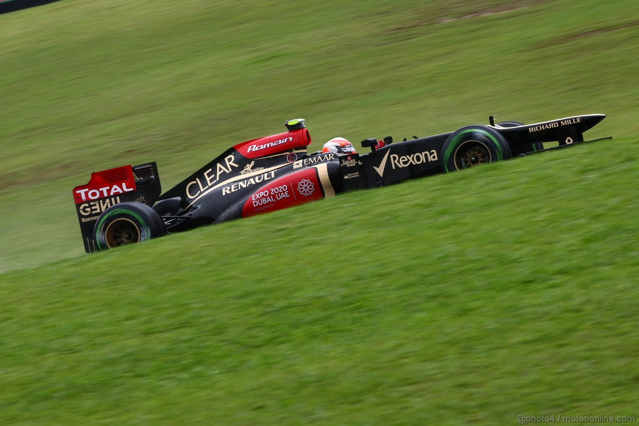 GP BRASILE, 22.11.2013- Prove Libere 1, Romain Grosjean (FRA) Lotus F1 Team E21 