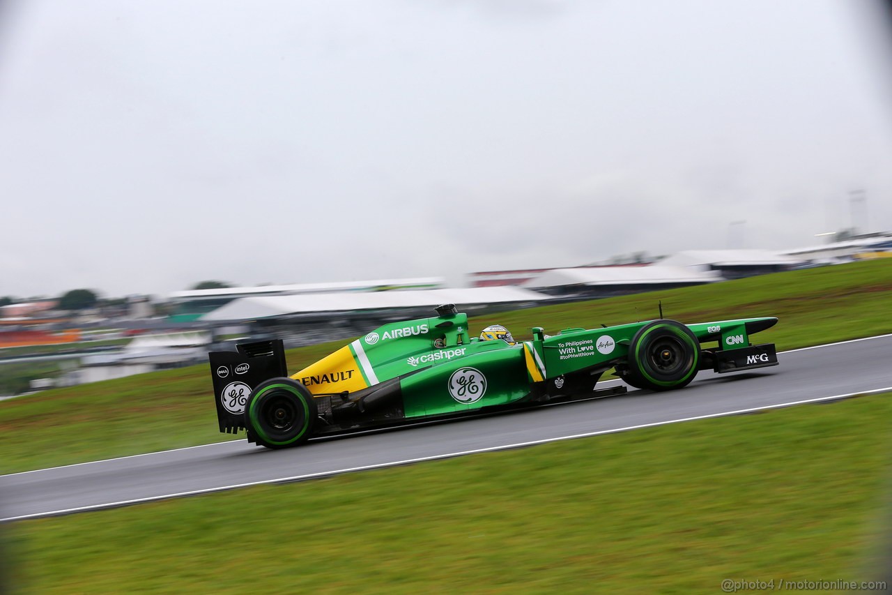 GP BRASILE, 22.11.2013- Prove Libere 1, Charles Pic (FRA) Caterham F1 Team CT03 