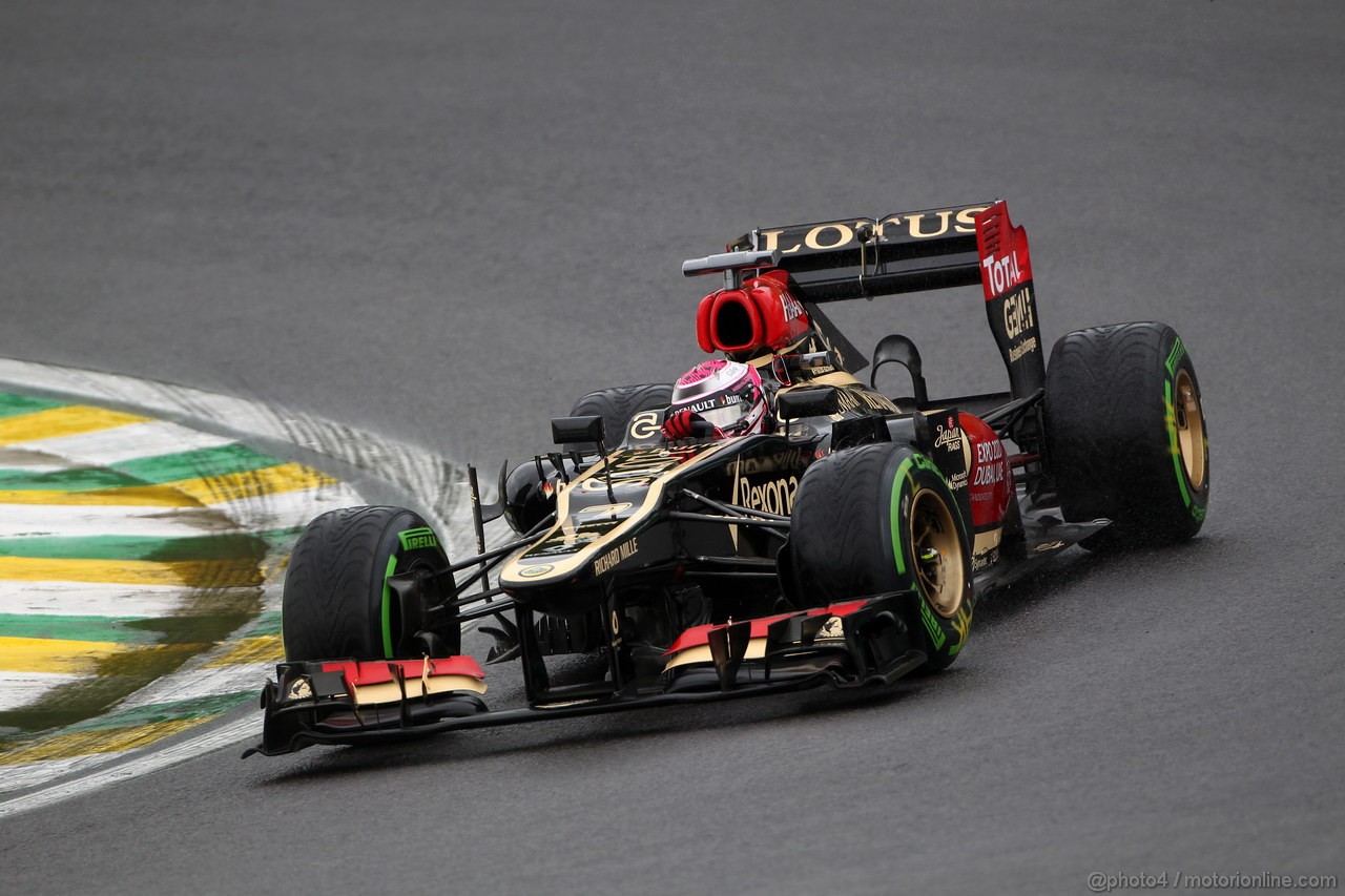 GP BRASILE, 22.11.2013- Prove Libere 1, Heikki Kovalainen (FIN) Lotus F1 Team E21  