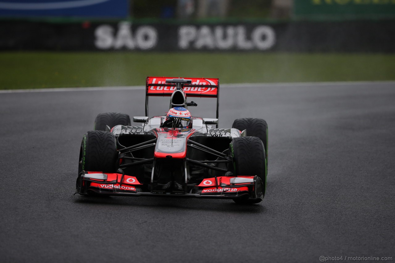 GP BRASILE, 22.11.2013- Prove Libere 1, Jenson Button (GBR) McLaren Mercedes MP4-28 