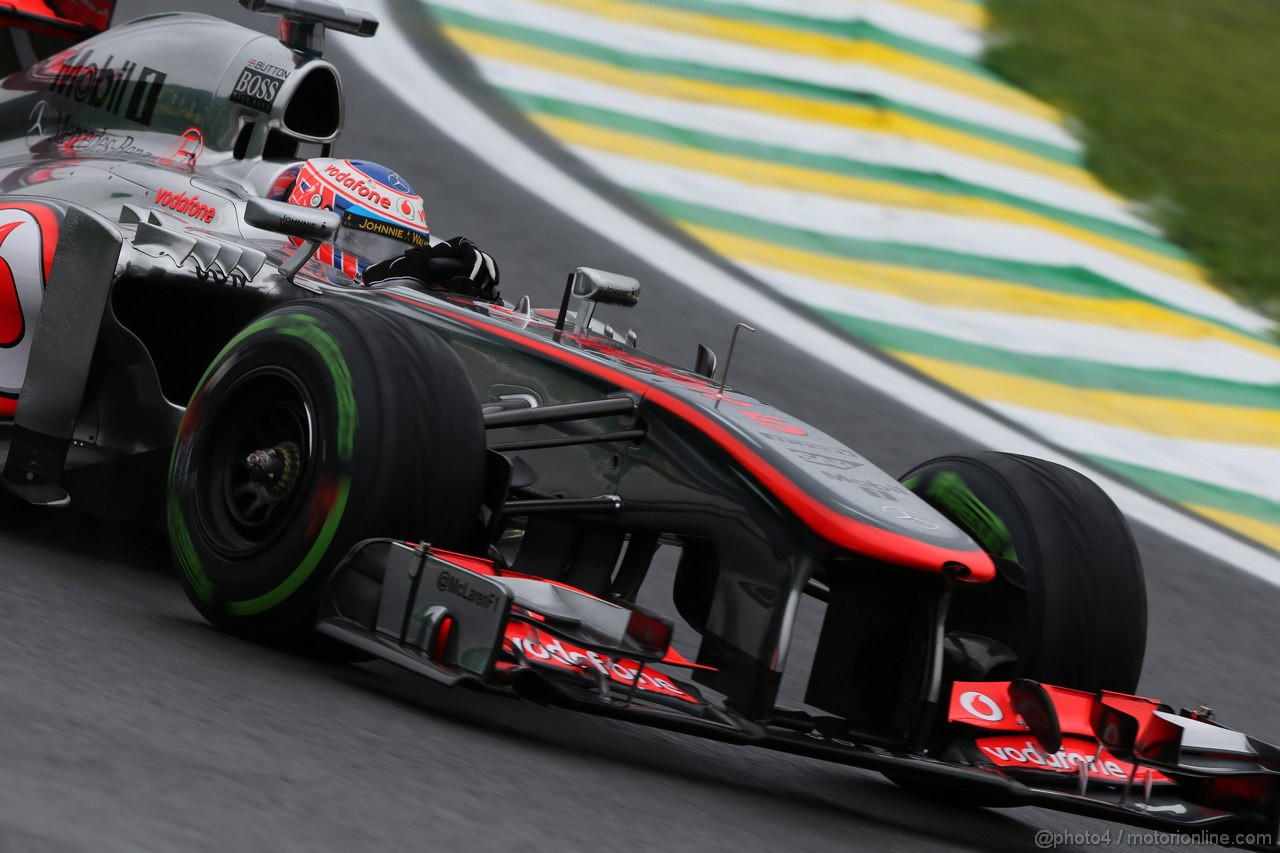 GP BRASILE, 22.11.2013- Prove Libere 1, Jenson Button (GBR) McLaren Mercedes MP4-28 