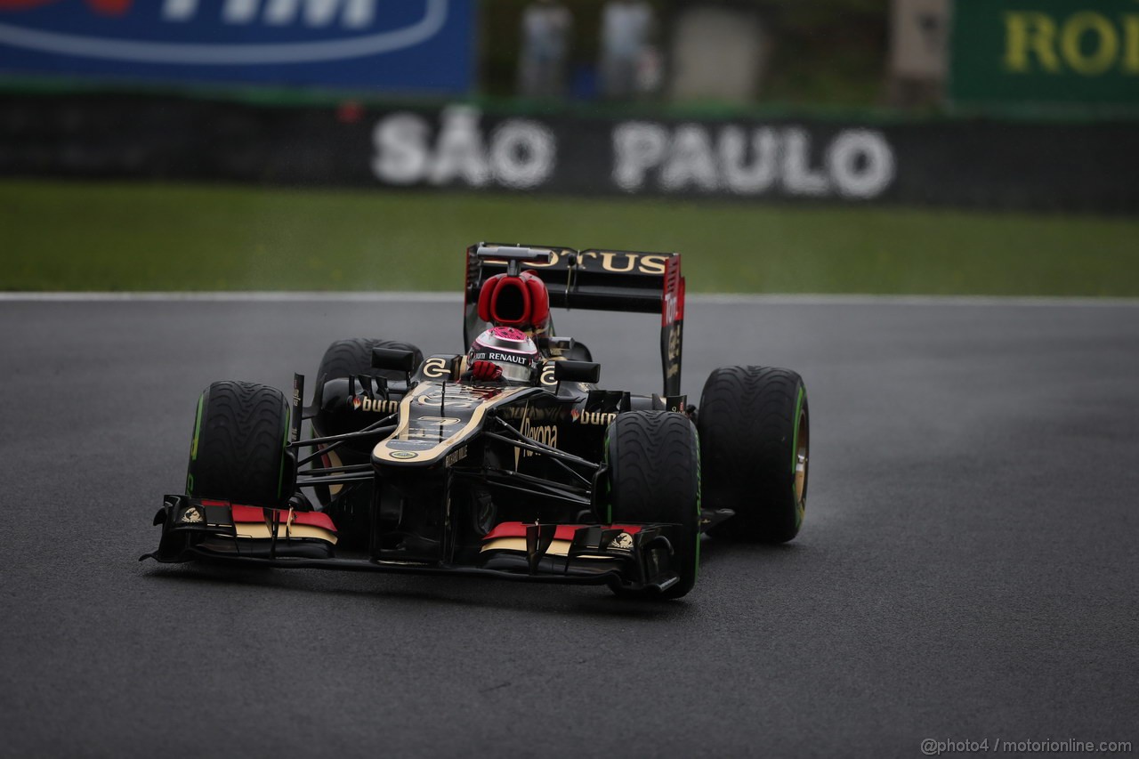 GP BRASILE, 22.11.2013- Prove Libere 1, Heikki Kovalainen (FIN) Lotus F1 Team E21  