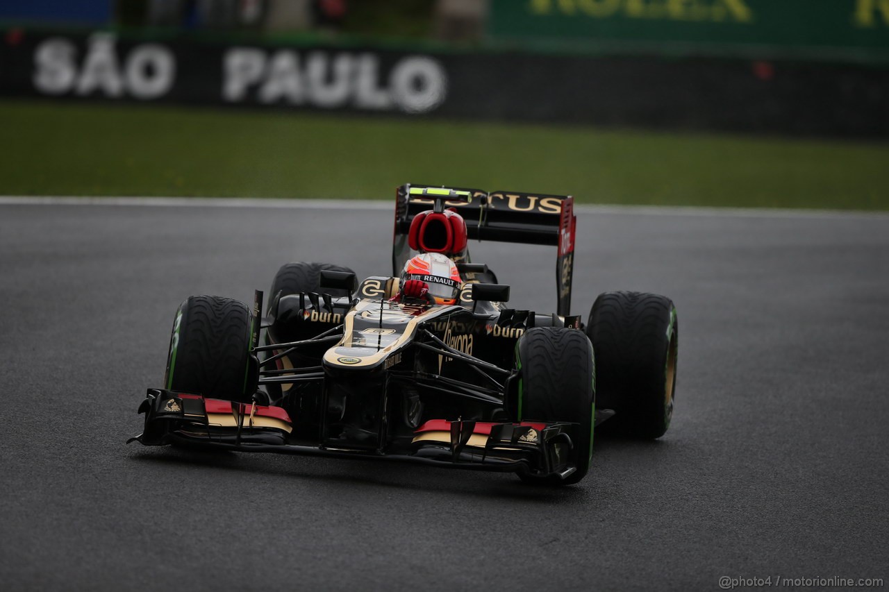 GP BRASILE, 22.11.2013- Prove Libere 1, Romain Grosjean (FRA) Lotus F1 Team E21 