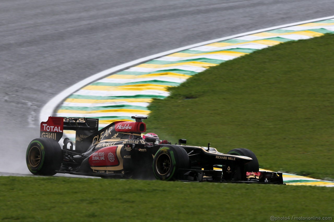 GP BRASILE, 22.11.2013- Prove Libere 1, Heikki Kovalainen (FIN) Lotus F1 Team E21  