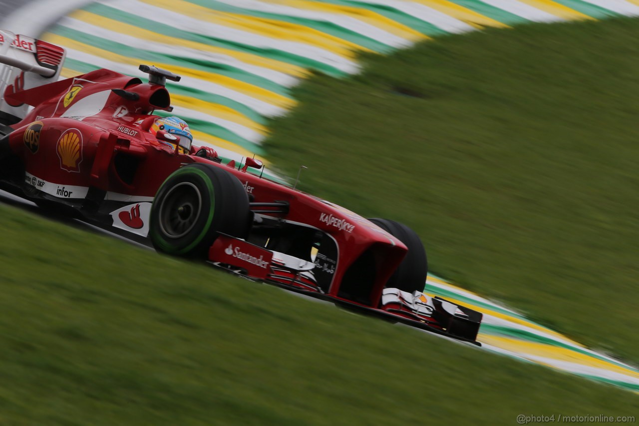 GP BRASILE, 22.11.2013- Prove Libere 1, Fernando Alonso (ESP) Ferrari F138 