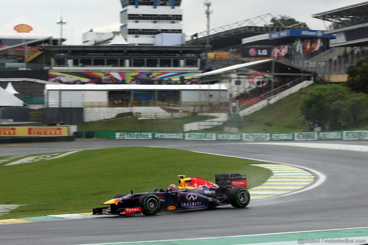 GP BRASILE, 22.11.2013- Prove Libere 1, Mark Webber (AUS) Red Bull Racing RB9 