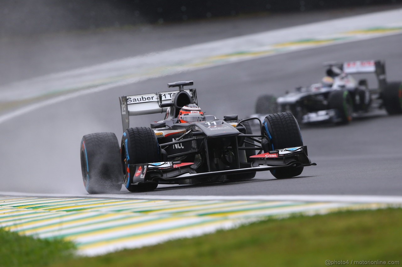 GP BRASILE, 22.11.2013- Prove Libere 1, Nico Hulkenberg (GER) Sauber F1 Team C32 