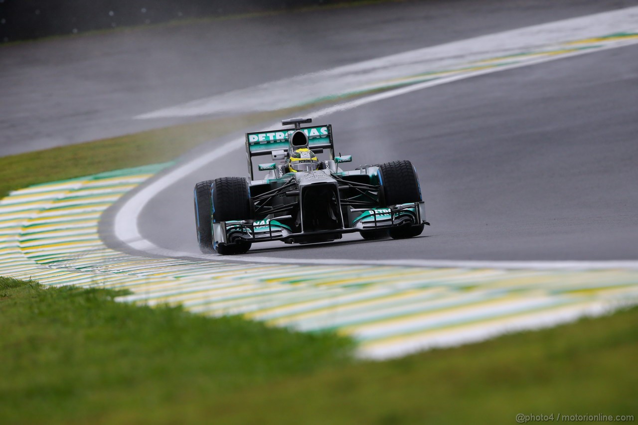 GP BRASILE, 22.11.2013- Prove Libere 1, Nico Rosberg (GER) Mercedes AMG F1 W04 