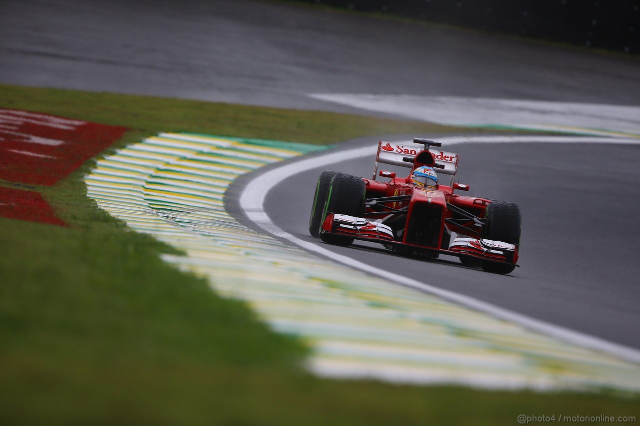 GP BRASILE, 22.11.2013- Prove Libere 1, Fernando Alonso (ESP) Ferrari F138 