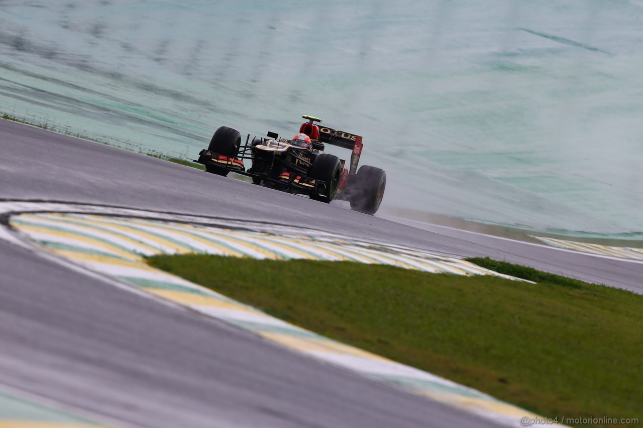 GP BRASILE, 22.11.2013- Prove Libere 1, Romain Grosjean (FRA) Lotus F1 Team E21 