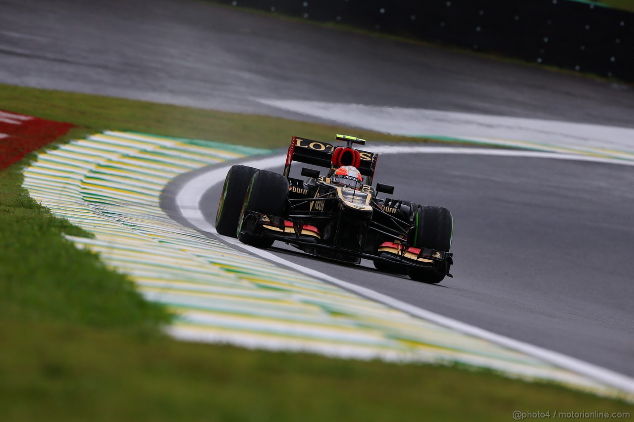GP BRASILE, 22.11.2013- Prove Libere 1, Romain Grosjean (FRA) Lotus F1 Team E21 