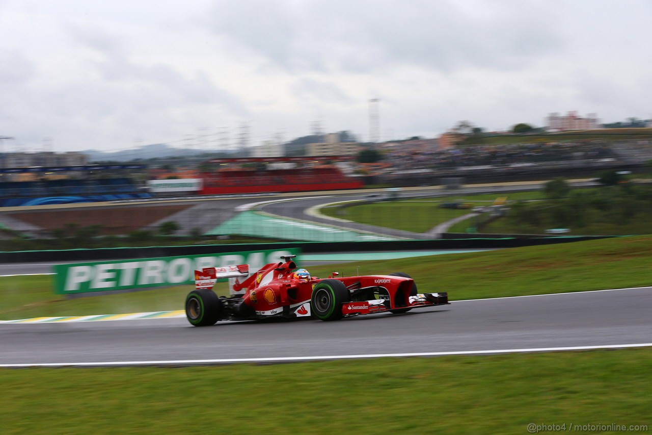 GP BRASILE, 22.11.2013- Prove Libere 1, Fernando Alonso (ESP) Ferrari F138 