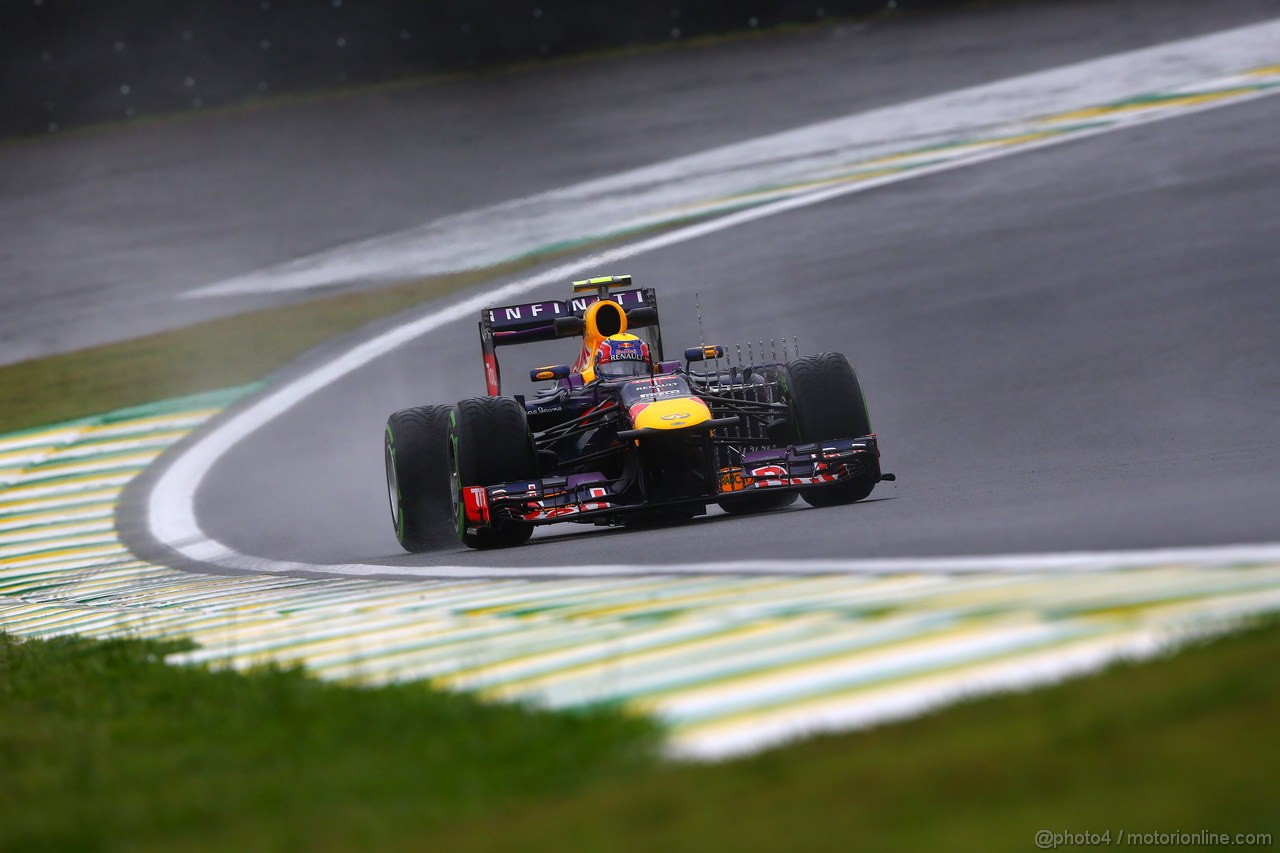 GP BRASILE, 22.11.2013- Prove Libere 1, Mark Webber (AUS) Red Bull Racing RB9 