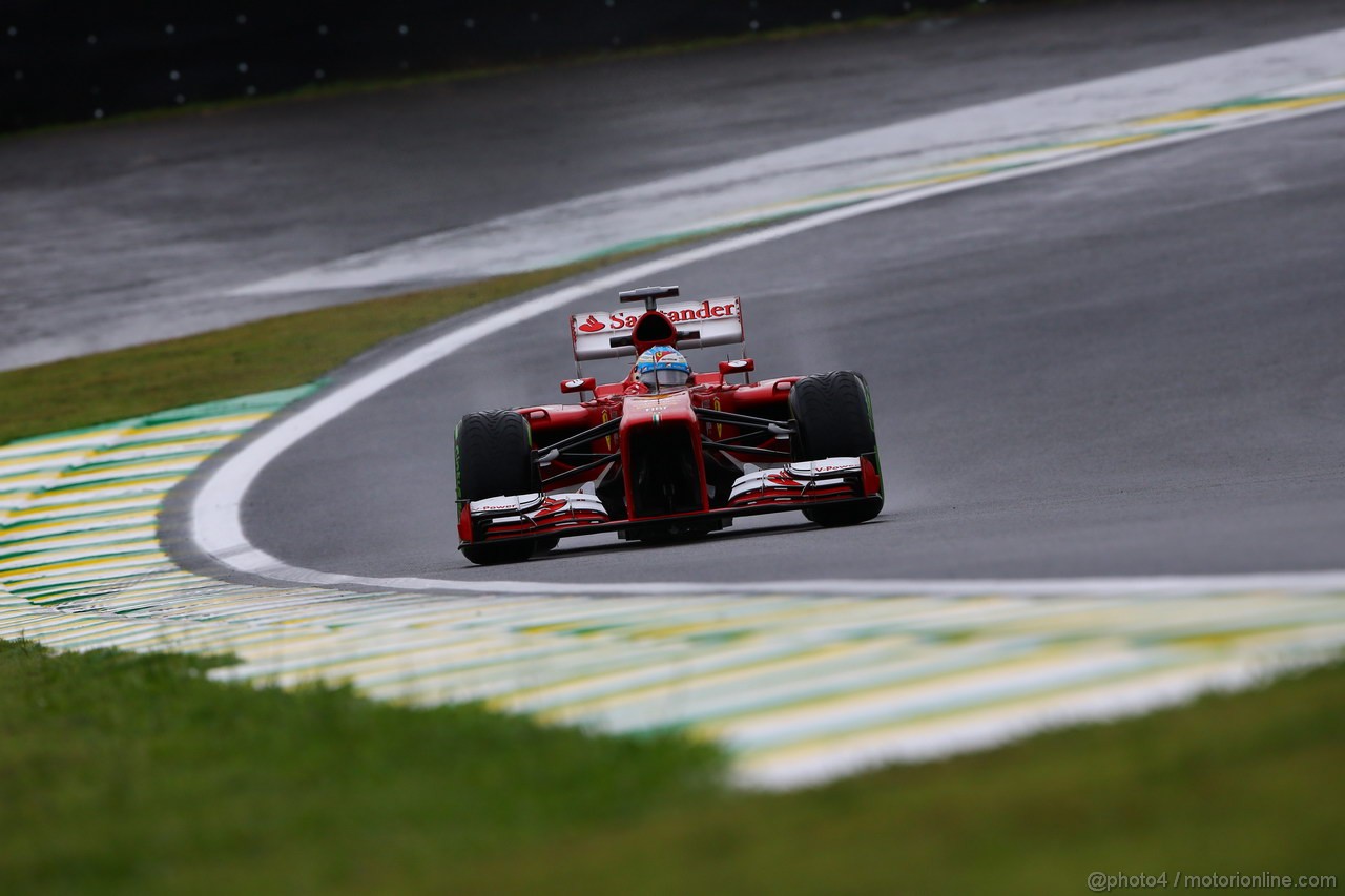 GP BRASILE, 22.11.2013- Prove Libere 1, Fernando Alonso (ESP) Ferrari F138 