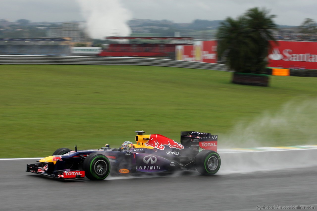 GP BRASILE, 22.11.2013- Prove Libere 1, Sebastian Vettel (GER) Red Bull Racing RB9 