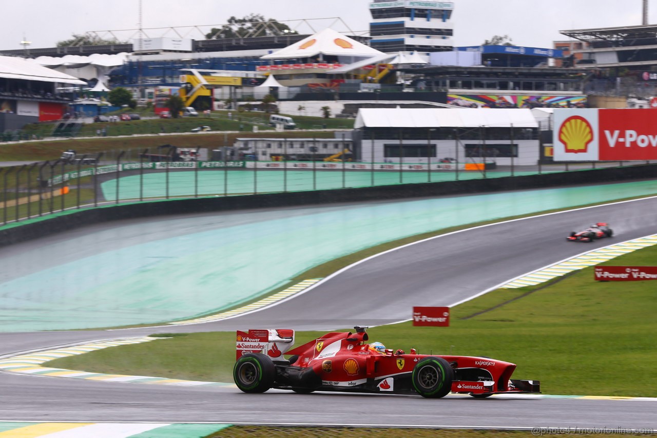 GP BRASILE, 22.11.2013- Prove Libere 1, Fernando Alonso (ESP) Ferrari F138 
