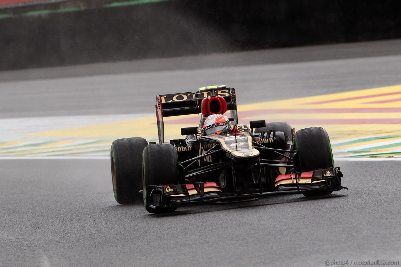 GP BRASILE, 22.11.2013- Prove Libere 1, Romain Grosjean (FRA) Lotus F1 Team E21 