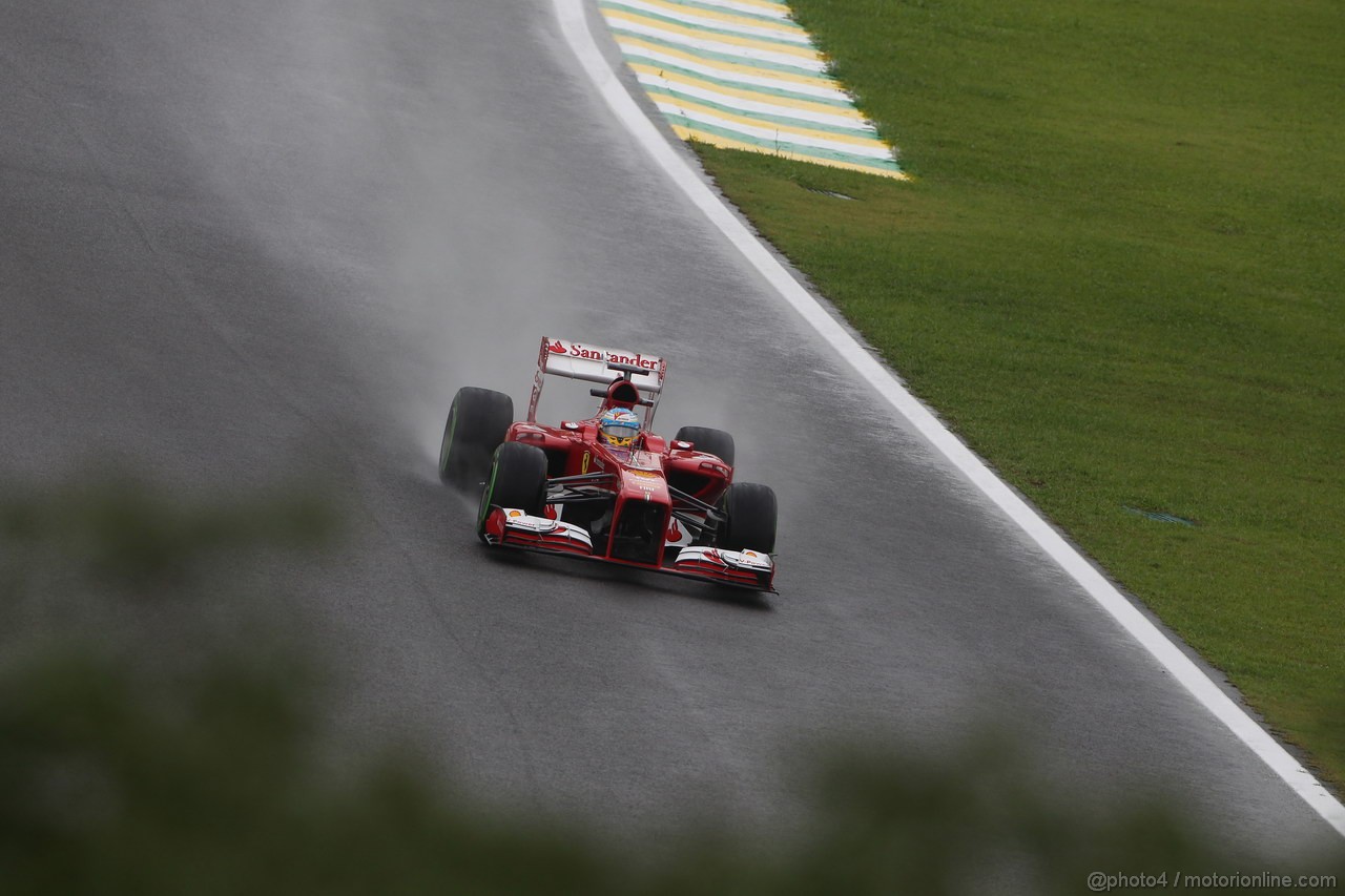 GP BRASILE, 22.11.2013- Prove Libere 1, Fernando Alonso (ESP) Ferrari F138 