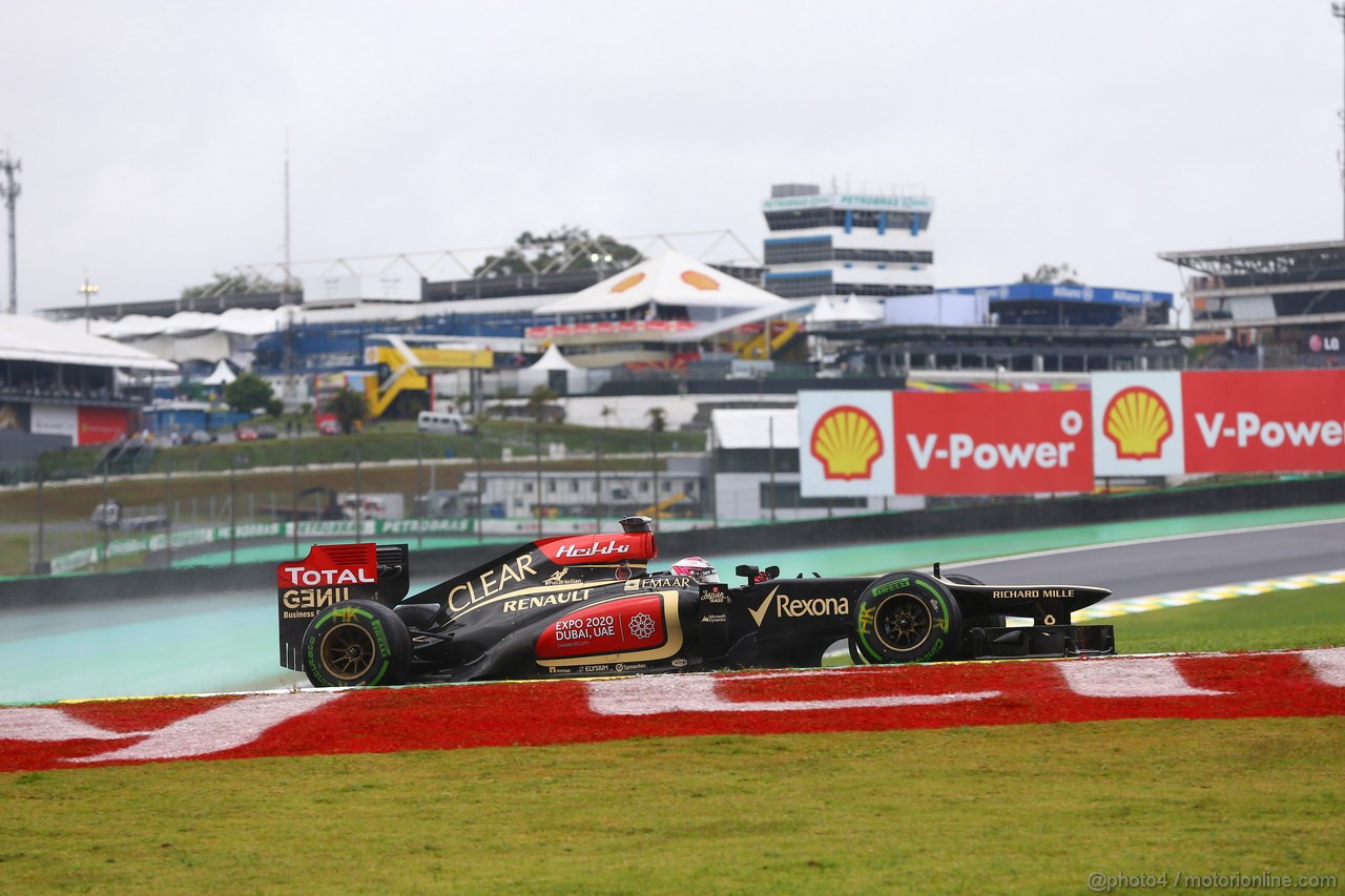 GP BRASILE, 22.11.2013- Prove Libere 1, Heikki Kovalainen (FIN) Lotus F1 Team E21  