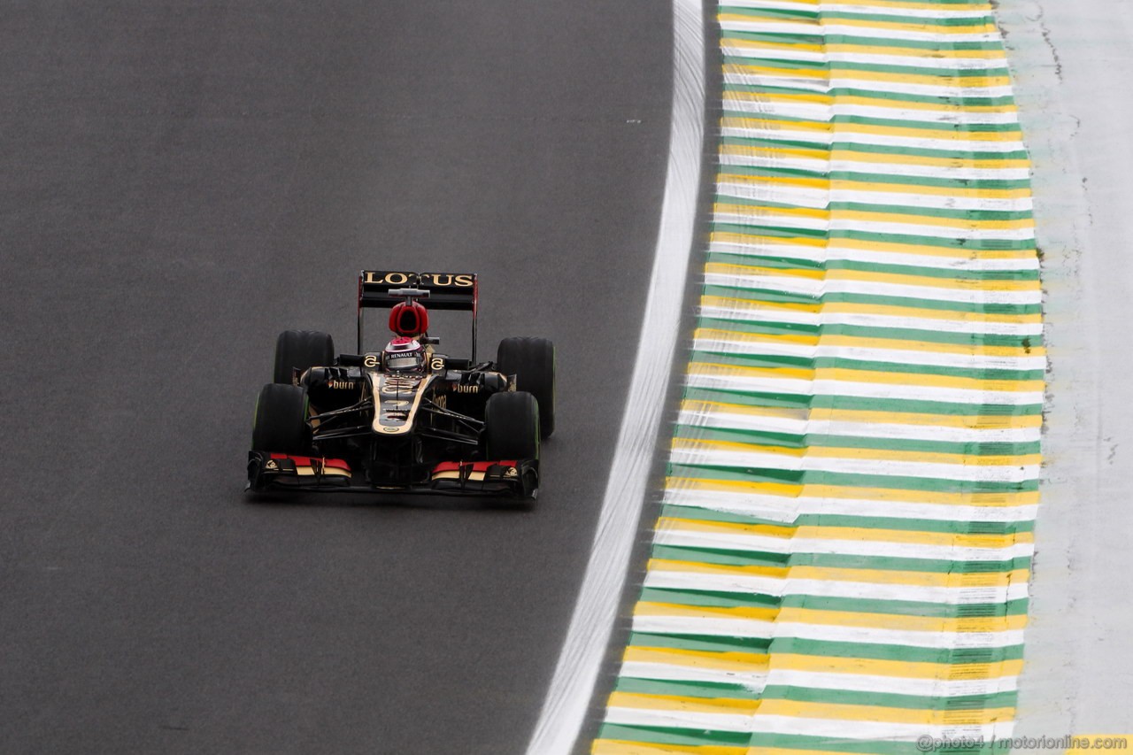 GP BRASILE, 22.11.2013- Prove Libere 1, Heikki Kovalainen (FIN) Lotus F1 Team E21  