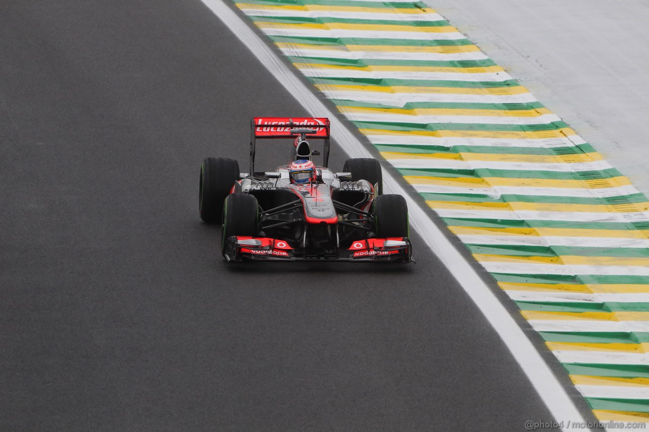 GP BRASILE, 22.11.2013- Prove Libere 1, Jenson Button (GBR) McLaren Mercedes MP4-28 