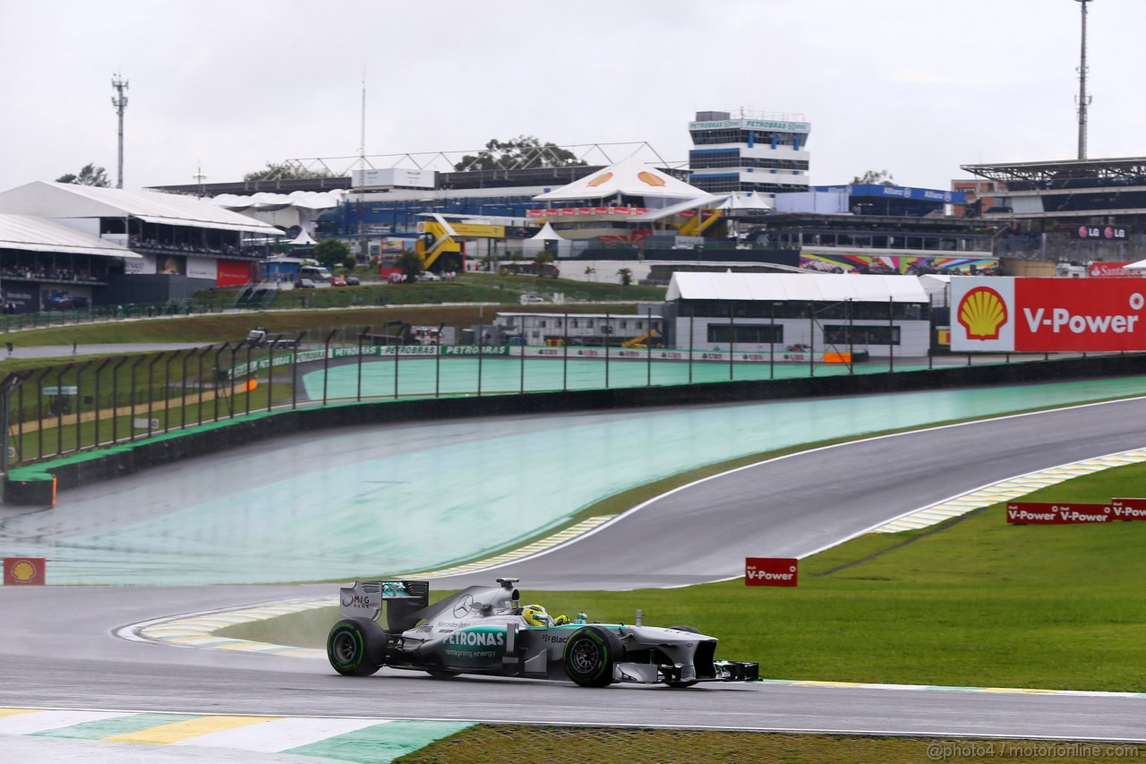 GP BRASILE, 22.11.2013- Prove Libere 1, Nico Rosberg (GER) Mercedes AMG F1 W04 