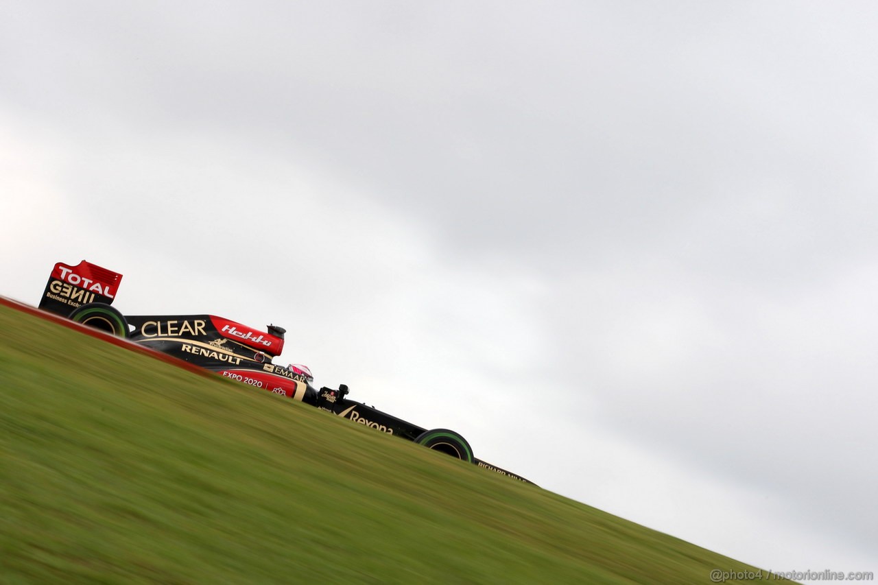 GP BRASILE, 22.11.2013- Prove Libere 1, Heikki Kovalainen (FIN) Lotus F1 Team E21  