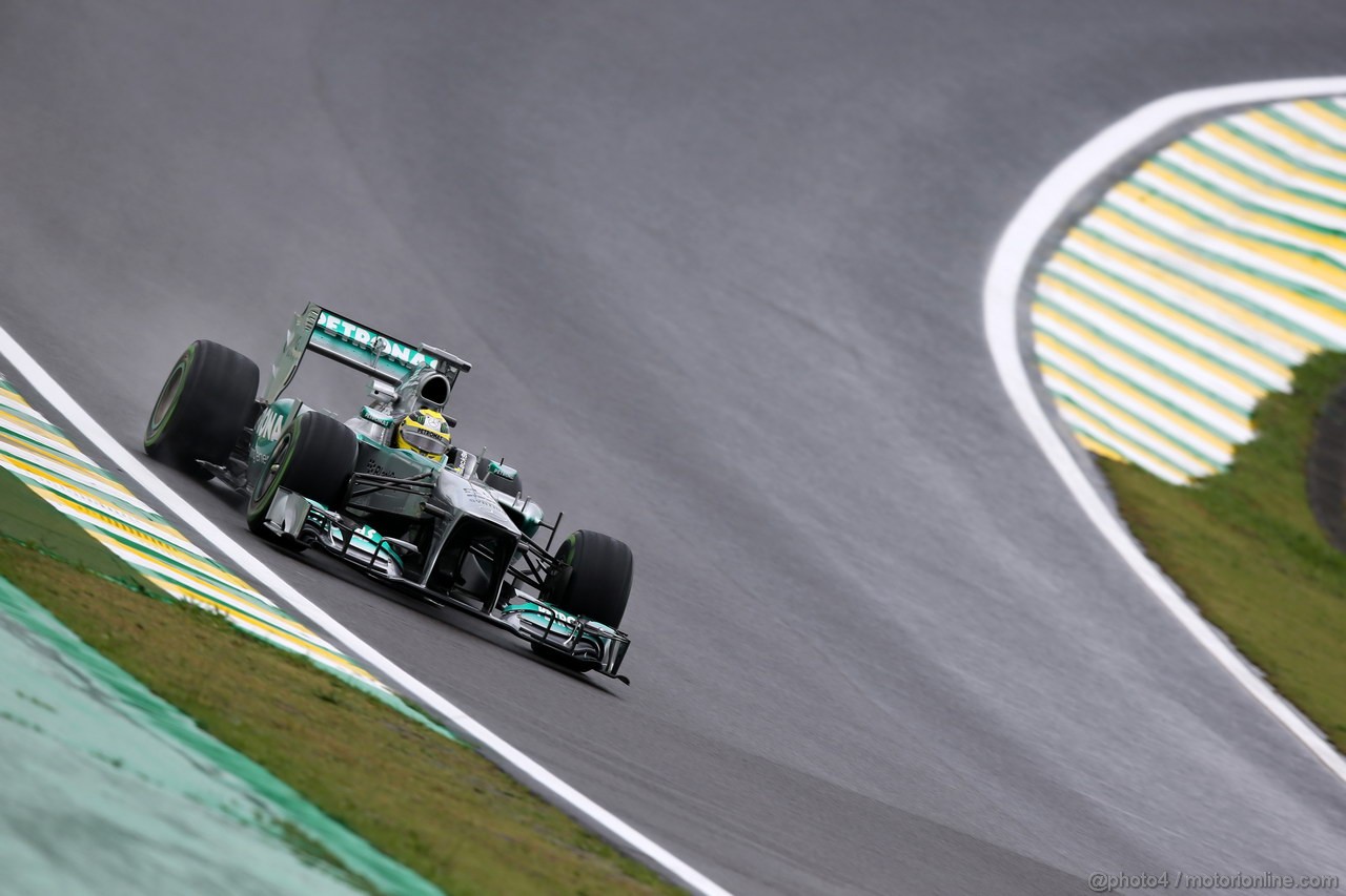 GP BRASILE, 22.11.2013- Prove Libere 1, Nico Rosberg (GER) Mercedes AMG F1 W04 