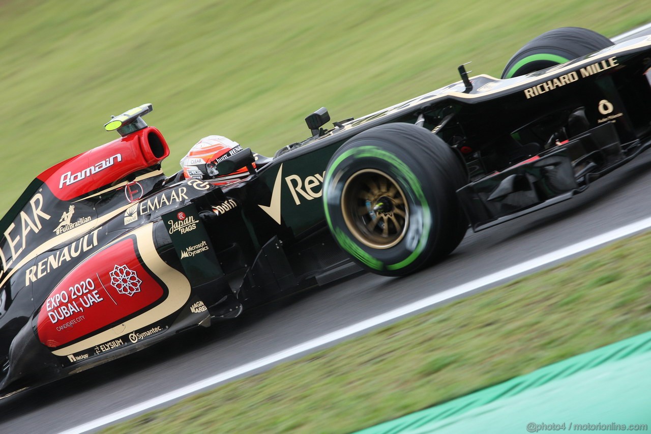 GP BRASILE, 22.11.2013- Prove Libere 1, Romain Grosjean (FRA) Lotus F1 Team E21 