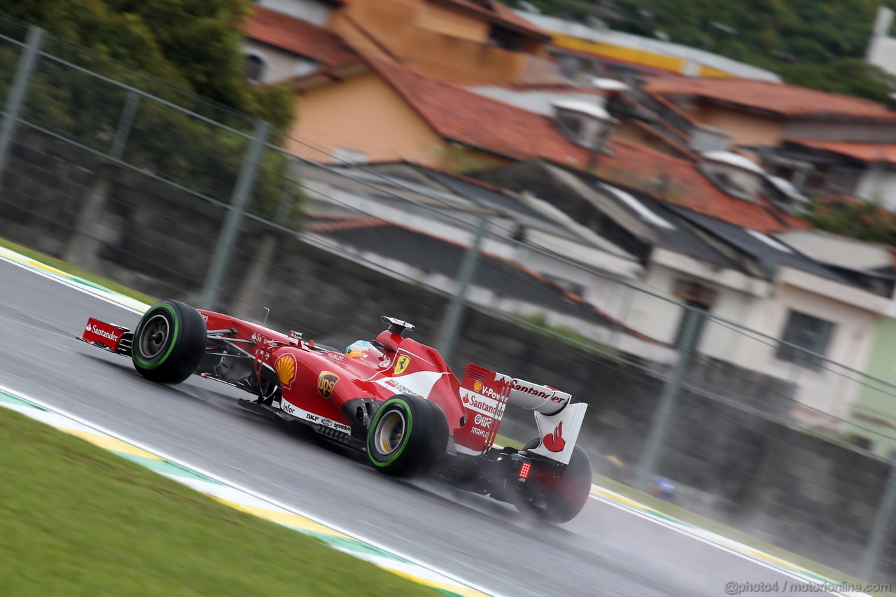 GP BRASILE, 22.11.2013- Prove Libere 1, Fernando Alonso (ESP) Ferrari F138 