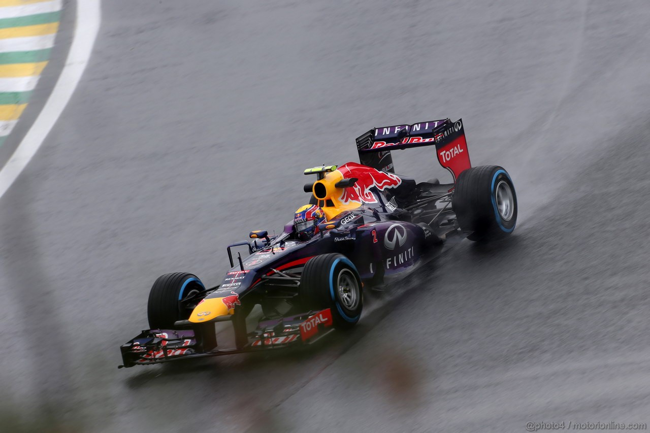 GP BRASILE, 22.11.2013- Prove Libere 2, Mark Webber (AUS) Red Bull Racing RB9 