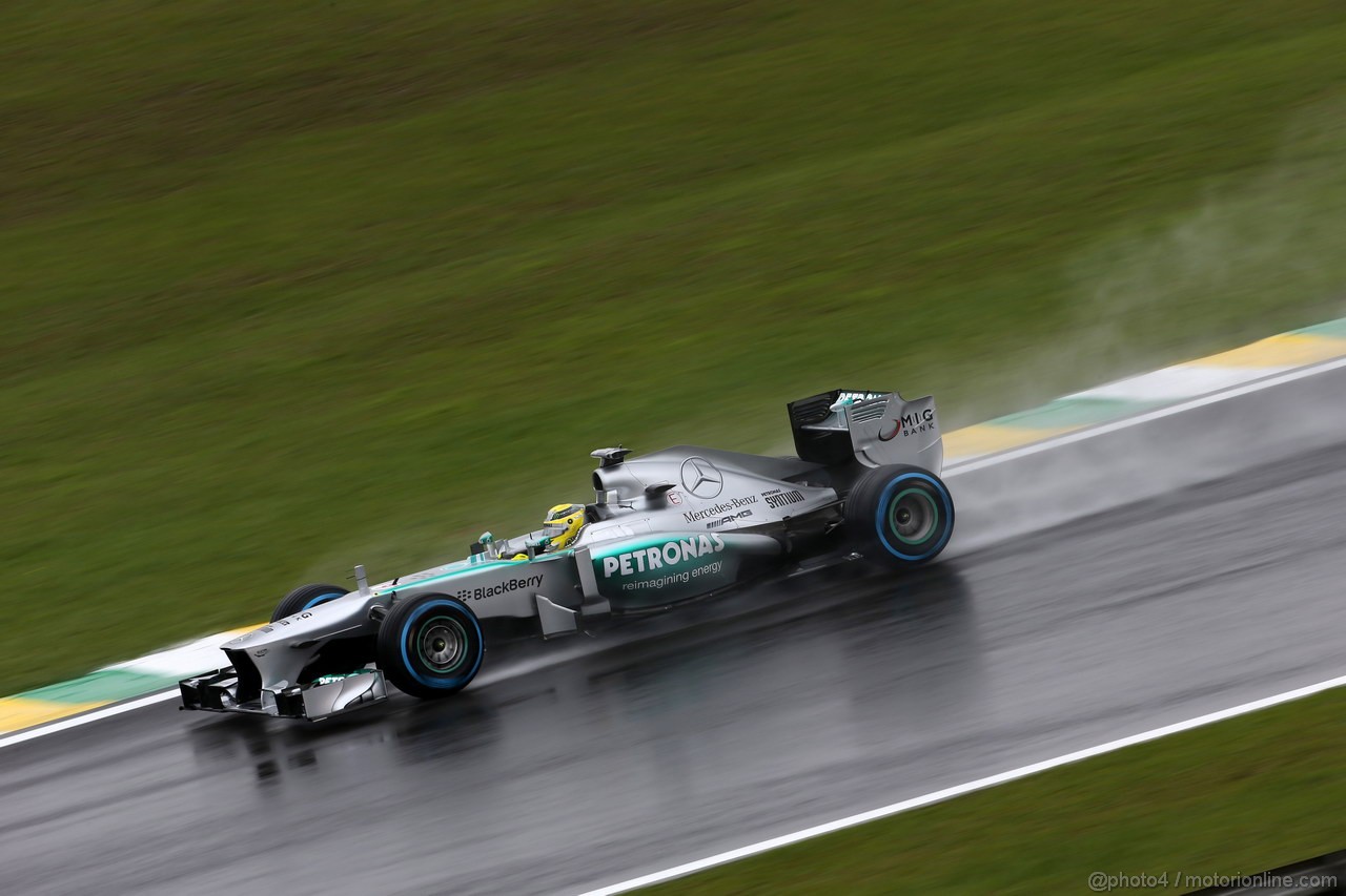 GP BRASILE, 22.11.2013- Prove Libere 2, Nico Rosberg (GER) Mercedes AMG F1 W04 