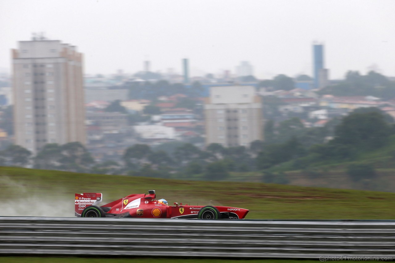 GP BRASILE, 22.11.2013- Prove Libere 2, Fernando Alonso (ESP) Ferrari F138 