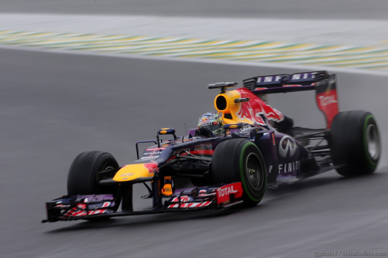 GP BRASILE, 22.11.2013- Prove Libere 2, Sebastian Vettel (GER) Red Bull Racing RB9 