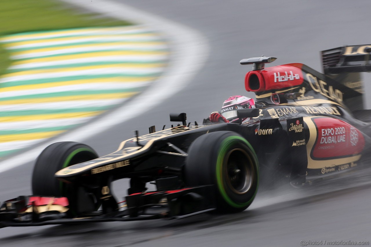 GP BRASILE, 22.11.2013- Prove Libere 2, Heikki Kovalainen (FIN) Lotus F1 Team E21  