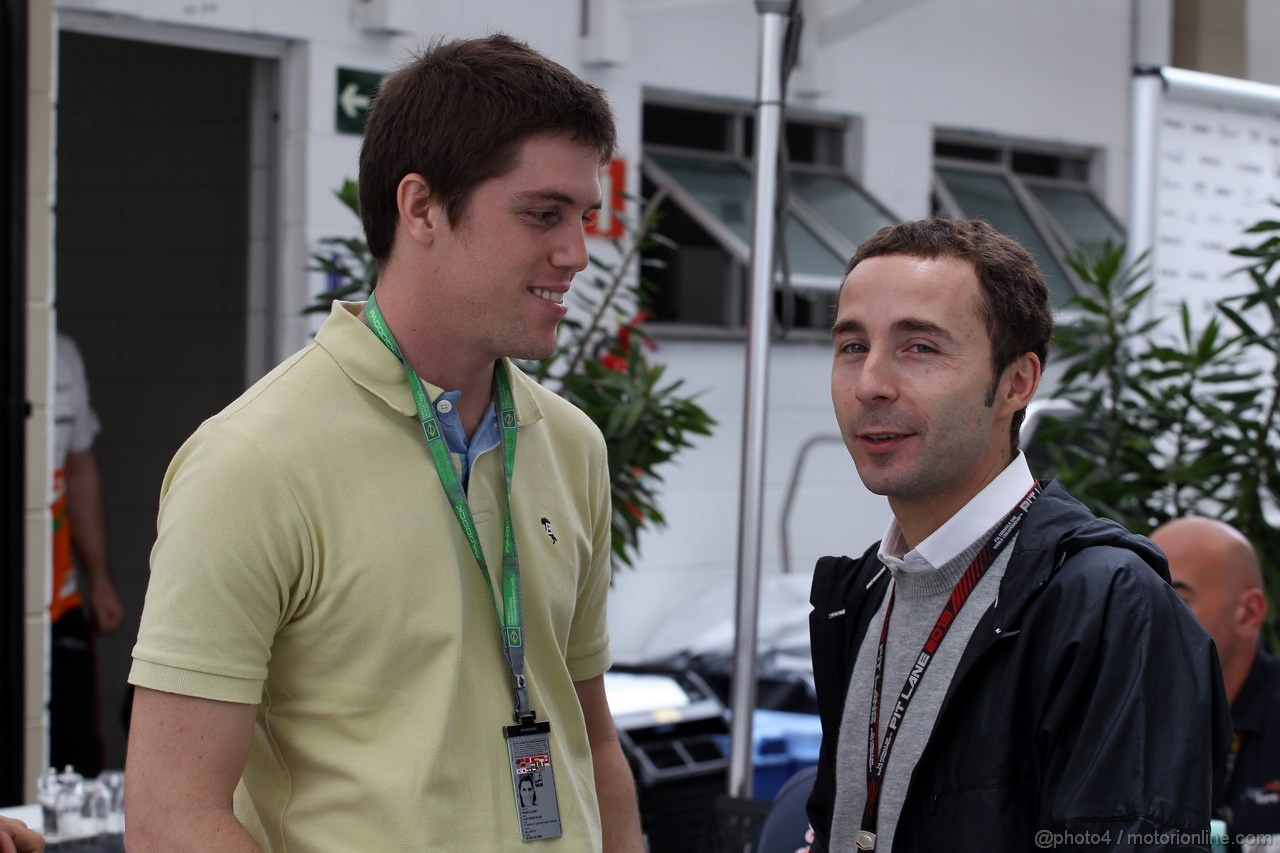 GP BRASILE, 22.11.2013- Prove Libere 2, Luiz Razia (BRA) e Nicola Todt (FRA), Manager di Felipe Massa 
